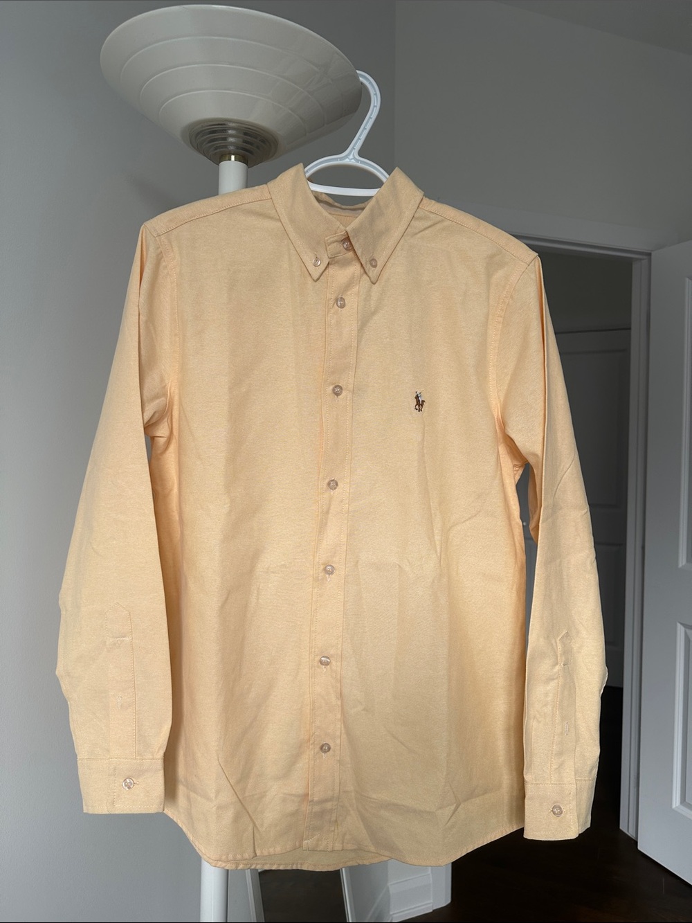 Polo Ralph Lauren Men's Oxford Button-Down Dress Shirt in Light orange